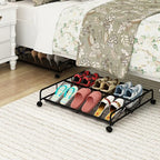 Under Bed Shoe Storage Organizer, Metal Mesh Under Bed Storage Containers with Wheels, Shoe Organizer Drawer Space Saving for Bedroom, 1 Pack - size: 1 Pack