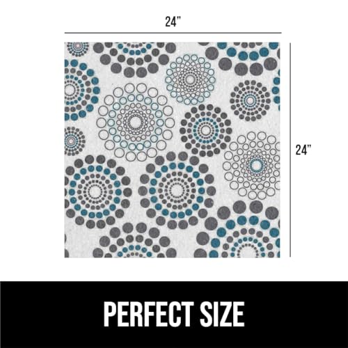 GORILLA GRIP LeakGuard Non-Adhesive Under Sink Mat for Kitchen Cabinet, Waterproof Quick Dry Shelf Liner, Durable Absorbent Felt Mats for Bathroom Sink, Cabinets, Dresser, 24x24 Spiral Gray Turquoise - color: Spiral: Gray/White/Turquoise, size: 24"W x 24"