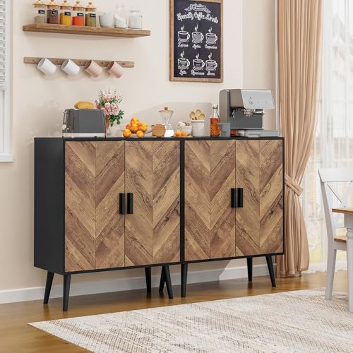 Iwell Storage Cabinet with 2 Shelves & Doors, Sideboard Buffet Cabinet with Storage, Entryway Cabinets, Accent Cabinets for Living Room, Dining Room, Entryway, Black - color: Black, 2 Doors