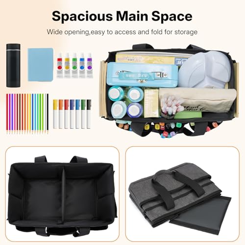 Craft Tote Bag, Art Organizer,Cleaning Supply Caddy, Carrying Bag with Handle for Multi-Purpose, Organizer Caddy for Pets (Gray) - color: Gray