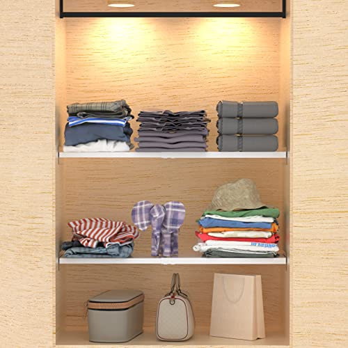 Closet Shelf Organizer Expandable Cabinet Tension Shelf Divider Heavy Duty Metal DIY Shelf Separator for Wardrobe Cupboard Cabinet Pantry Kitchen Bathroom,White,2packs - size: 7.9"D x 16.9"-31.5"W-2PCS