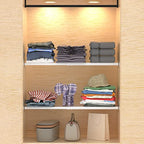 Closet Organizer Shelves Expandable Cabinet Tension Shelving Rack Heavy Duty Metal DIY Shelf Divider for Wardrobe Cupboard Cabinet Pantry Kitchen Bathroom,White,3packs - size: 7.9"D x 16.9"-31.5"W-3PCS