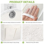 Ndeno 2 Pack Wall Hanging Organizer Bag with Pockets Fabric Storage Bag Basket Caddy Waterproof Over the Door Pouch Closet Shelves with Hook for Kitchen,Bedroom, Bathroom (White+White), (01)