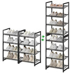 8 Tier Shoe Rack, Tall Metal Shoe Storage with Adjustable Shelves, Holds 16-20 Pairs, Stackable Shoe Stand for Garage Hallway Bedroom, Bronze - size: 8Tier