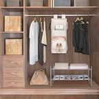 MAX Houser 3-Shelf Hanging Closet Organizers, Collapsible Closet Hanging Shelves for Camper, Nursery Hanging Organizers, Beige, 2-Pack - color: Beige2