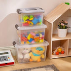Citylife 4 Packs 6 QT Plastic Storage Bins with Latching Lids Stackable Storage Containers for Organizing Clear Storage Box for Garage, Closet, Kitchen - size: 6.0QT, style: 4 PACK GREY