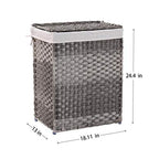 Mxfurhawa Slim Laundry Basket on Wheels, Heavy Duty Cotton Liner Laundry Storage Hamper with Handles, Collapsible Clothes Wire Basket Organizer Laundry Bag (02A) - color: 02A