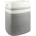 Casaphoria Woven Rope Laundry Hamper, Bin for Living Room, Storage Basket, Blanket Container, Dirty Clothes Hamper 16x13x22in - Light Gray - color: Light Gray