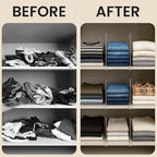 6- Pack Clear Acrylic Shelf Dividers-Non-Slip Closet Organizers for Sweaters, Bags, Towels- Shelf Separators for Bedroom, Kitchen, Office