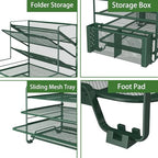 Simple Trending 7 Tier Desk File Organizer, Letter Tray Paper Organizer with Pen Holder and Metal Hanging Basket, Green - color: Pen Holder Green