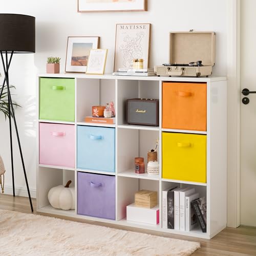 GRANNY SAYS 13 Inch Cube Storage Bins, Colorful Cube Storage Organizer, Fabric Storage Bins, Storage Cubes for Shelves, Closet, Toy Storage Bins for Kids Room, Play Room, Colour, 6-Pack - color: Pastel, size: 13 Inch-6 Pack