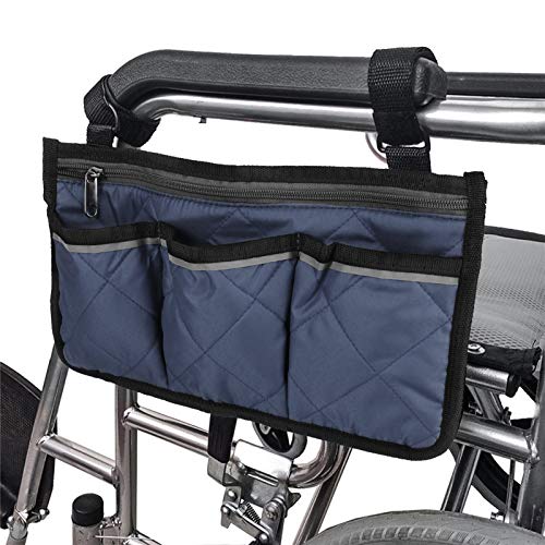 12.6×6.9in Sofa Armrest Organizer,Multifunctional Wheelchair Side Hanging Bag,Large Capacity Multiple Pockets Armrest Storage Pouch for Stroller Electric Wheelchair Walker Scooter (Army_Green)