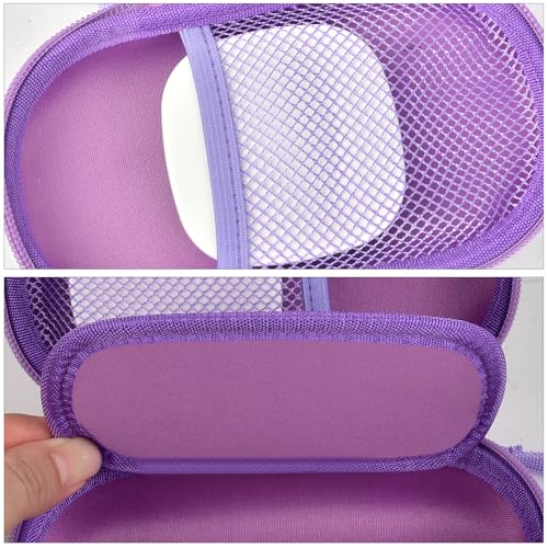Portable 2 in 1 Contact Lens Case and Glasses Case, Traveling Contact Cases Bag Box Holder with Soak Storage Kit Included Built-in Mirror, Tweezer, Contact Lens Solution Bottle and Hand Strap-Purple - color: Purple