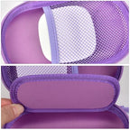 Portable 2 in 1 Contact Lens Case and Glasses Case, Traveling Contact Cases Bag Box Holder with Soak Storage Kit Included Built-in Mirror, Tweezer, Contact Lens Solution Bottle and Hand Strap-Purple - color: Purple