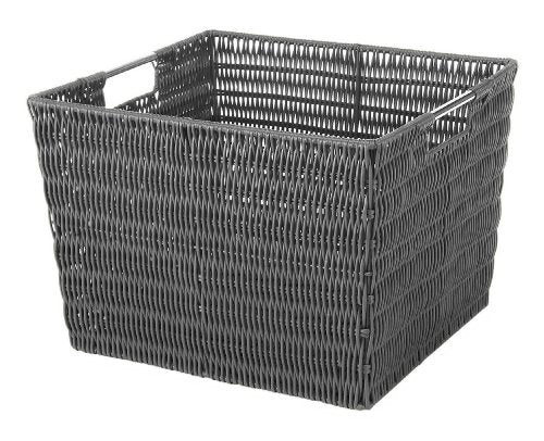 Whitmor Rattique Storage Tote Grey - color: Gray, size: 13"L x 15"W x 9.8"H