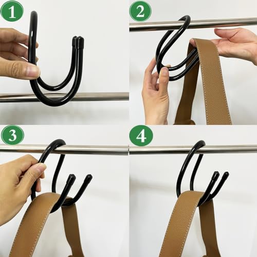 AUXPhome 2 Pack Backpack Hanger for Closet, Strong Bag Hanger Purse Organizer Hooks, Large Closet Hooks for Hanging Handbags,Belts,Hat,Laptop Backpack,Jeans,Travel Bag - Hold Up 20 Lbs