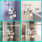 HapiRm Hanging Shower Caddy Organizer - No Drilling Shower Organizer with Hooks, Rustproof & Waterproof 304 Stainless Steel Bathroom Shelves - Black (1 Basket) - color: Black- 1 Basket