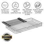 Pull-Out Cabinet Spice Rack Organizer - Slim Slide-Out Storage for Spices, Bottles & Jars, Premium Heavy-Duty Steel, Easy Install for Narrow Kitchen Cabinets - 20 ⅜ W x 10 ½ D x 2 ¾ H, Chrome - size: 20 Inch - Single