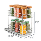 Pull Out Cabinet Organizer for Spices, Cans - Heavy Duty with Lifetime Limited Warranty- Pull Out Spice Rack- Cabinet Pull Out Shelf for Cans,Dishes, Etc, 4-1/2"W x 10-3/8"D x 8-7/8H, Chrome - size: 4.5 Inch - Double