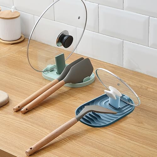 Multifunctional Spoon Rest, 2PCS Foldable Pot Lid Holder Spoon Rest Pan Pot Cover Lid Rack Shelf Standfor Stove Top Kitchen Gadgets Utensil Holder for Home Use Stove