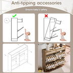 Rattan Shoe Storage Cabinet with 4 Flip Drawers & 2 Drawers, Freestanding Organizer for Front Door Entrance, Hidden Narrow Shoe Rack Cabinet Storage for Entryway, Rustic Oak Rattan - style: 4-Drawers