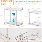 4 Pack Large Pull Out Bathroom Organizers and Storage,2 Tier 12.8″ Tall Sliding Kitchen Under Sink Organizer for Cleaning Products Storage,Acrylic Clear Bathroom inder Sink Organizer,Undersink Storage - style: 4 Pack-2 Tier