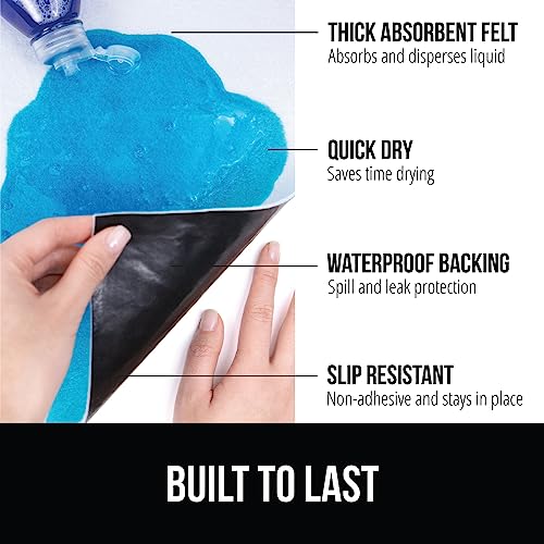 GORILLA GRIP LeakGuard Non-Adhesive Under Sink Mat for Kitchen Cabinet, Waterproof Quick Dry Shelf Liner, Durable Absorbent Felt Mats for Bathroom Sinks, Cabinets, Dresser, Easy to Trim, 24x30 White - color: White, size: 24"W x 30"L
