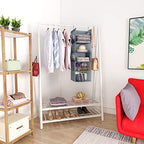 MAX Houser 5 Shelf Hanging Closet Organizer,Space Saver, Closet Hanging Shelves with (4) Side Pockets,Foldable,Light Grey - color: Lightgrey