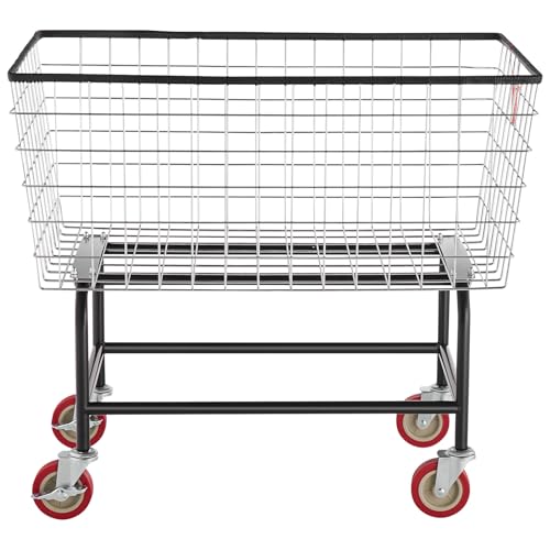 VEVOR Wire Laundry Cart, 3.8Bushel Wire Laundry Basket with Wheels, 32.5''x21.3''x29.9'', Commercial Laundry Basket, Steel Frame with Chrome Finish, 4'' Casters, Wire Cart for Laundry - size: 3.8 Bushel--32.5''x21.3''x29.9''