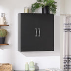 SoBuy Black Kitchen Wall Cabinet, Bathroom Wall Cabinet Over The Toilet Storage, Small Wall Mounted Medicine Cabinet with Adjustable Shelf, Narrow Floating Cabinet for Laundry Room, BZR200-T-SCH - color: Black