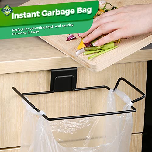 HNYYZL Trash Bag Holder,2 Pack Trash Bag Holder for Cabinet Door and Cupboards,Stainless Steel,Black,Plastic Bag Holder under Sink,Use for Kitchen,Bathroom,Camper,Rv - color: Black