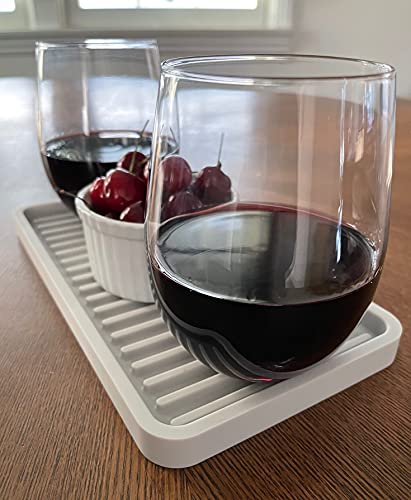 Happitasa Silicone Kitchen Sink Organizer Tray, Sponge Holder and Countertop Protector | Bathroom and Kitchen Soap Dish and Dispenser Tray (White, 10"x5.25") - color: White, size: 10"x5.25"