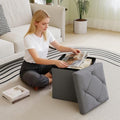 15'' W Storage Ottoman Bench, Folding Storage Bench Ottoman, for Bedroom, Living Room, and Utility Room, Grey - size: 15"D x 15"W x 15"H