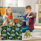 Rectangle Storage Basket with Handles,Collapsible Storage Bin,Books Box,Gift Basket(Blue Flower) - color: Blue Flower