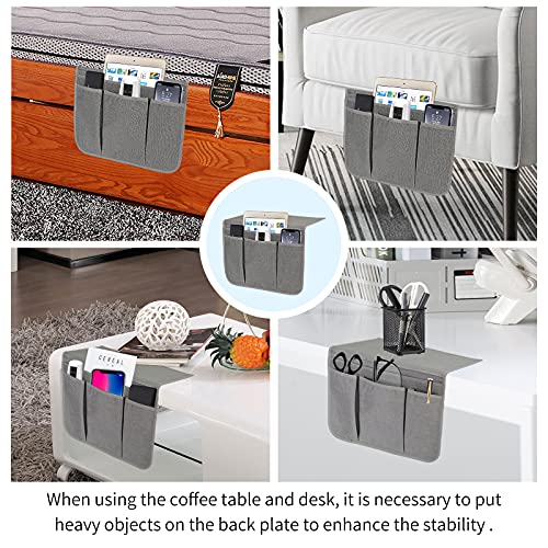 Bedside Caddy Bedside Storage Organizer Magazine Phone Tablet iPad Remote Holder, Organizer Caddy for Home College Dorm Bed, Sofa, Bunk Bed (Grey) - color: Gray