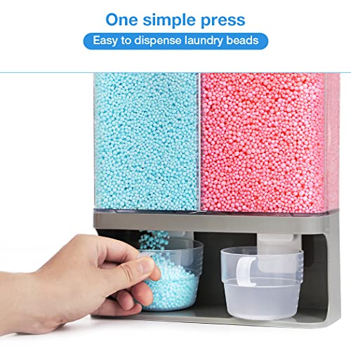 Conworld Laundry Detergent Dispenser, Wall-Mounted Scent Booster Beads Dispenser for Laundry Room Organization and Storage, Rice Dispenser, Suitable for Laundry Beads, Grey - color: E-Grey