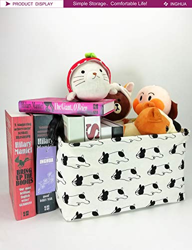 Rectangular Storage Basket Fabric Organizer Bin for Toys,Books,Clothes,Gifts,Pets-Perfect for Home,Office,Nursery,Dorm,Shelf(Rec Bulldog) - color: Rec Bulldog