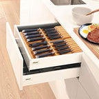 Utoplike In-drawer Knife Block Bamboo Kitchen Knife Drawer Organizer Large, handle Steak knife Holder without Knives, Fit for 16 Knife and 1 Sharpening Steel (Knives & Sharpening Not Included) - size: 16 Holder