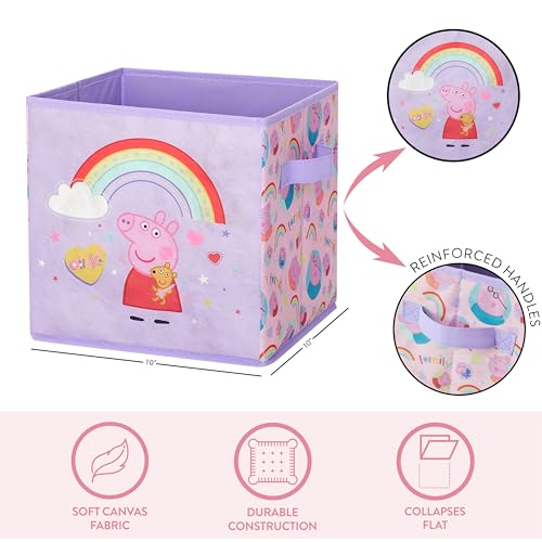 Idea Nuova Storage Cubes for Kids,2 Pack Collapsible Fabric Bins with Handles, Organizer Boxes with Handles for Bedroom,Playroom & Nursery,Peppa Pig - color: Peppa Pig