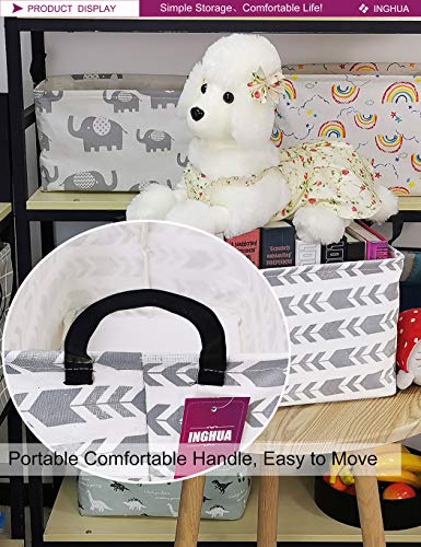 Rectangular Storage Basket Fabric Organizer Bin for Toys,Books,Clothes,Gifts,Pets-Perfect for Home,Office,Nursery,Dorm,Shelf(Rec Grey Arrow) - color: Rec Grey Arrow