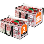 RoomHacks Clear Heavy Duty Extra Large Moving Bags, Reinforced Handle and Double Zipper, Storage Bags Alternative to Moving Box (2 Packs) - size: 88L- 2Packs