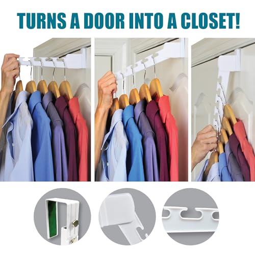 Wonder Hanger Over The Door 2-Pack Organizer for Clothes Hangers, Space-Saving Cascading Hanger Hooks, White - size: 2-Pack