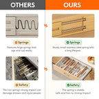 Lifewit 2.4" High 8 Pack Bamboo Drawer Dividers 45-55cm/17.5-22" Adjustable Wooden Drawer Organizer for Clothes/Utensils, Expandable Drawer Separator for Dresser/Kitchen/Bedroom/Office Organization - size: 2.4"H, 17.5-22"L