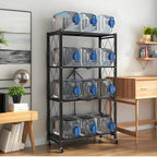 Kitchen Garage Metal Shelves, Storage Shelves Organizer, Foldable Metal Shelving, Closet Shelving Unit, 28" W x 14" D x 50" H Bakers Rack Microwave Stand, Plant Stand with Wheels (4-Tier Shelf) - color: 4-tier Shelf