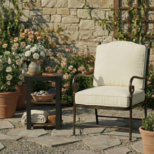 Narrow Side Table, 3-Tier Side Table, Rustic Farmhouse Narrow End Table with Storage, Slim Table Nightstand for Small Spaces, Bedroom or Living Room (Rustic Brown) - color: Rustic Brown
