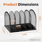 SUPEASY 5-Section File Organizer for Desk, Mesh Desk Organizer, Vertical File Folder Holder, File Floder Organizer for Office Home School Classroom, Black