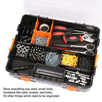 CASOMAN Tool Box Organizer Interlocking Black Small Parts Organizer for Fasteners and Crafts w/Removable Dividers (2 Piece Pack) - size: 2 Piece Set, Black