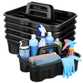 Wesiti 6 Pcs Cleaning Caddy with Handle Large Plastic Housekeeping Shower Basket Cleaning Supplies Organizer for Spray Bottles Brush Home Bathroom Office(Black) - color: Black