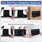 Gun Safe Door Organizer with Strong Adhesive Hook &Loop and Magnet Tape Two Way Mount, Elastic Gun Safe Pistol &Mag Holder for Most Pistols, for Indoor Storage - size: 2 Pack, style: 2 Pouch 1 Elastic Holster