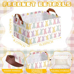 Boao 3 Pcs Easter Storage Bin Rectangular Bunny Basket Box with Handle Collapsible Large Storage Baskets Foldable Rabbit Box for Easter Party Decoration - style: Bunny